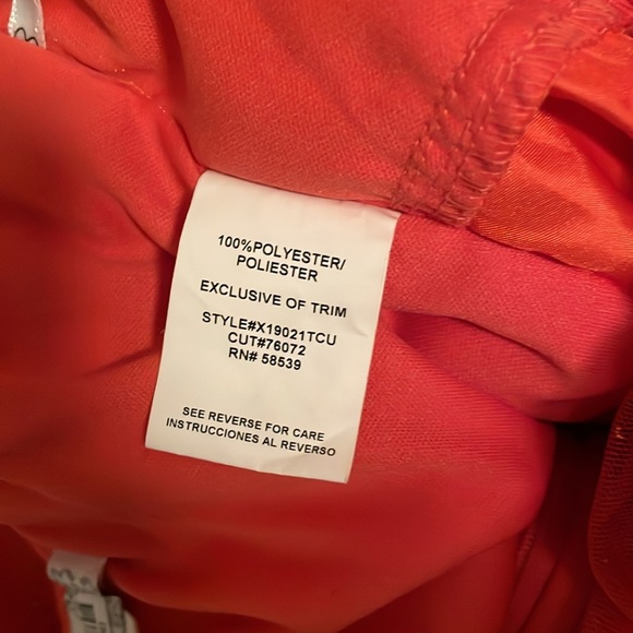 Glitter Orange Prom Homecoming Strapless Dress - Picture 7 of 8